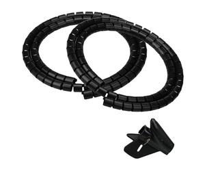 Lot de 2 gaines de rangement de câbles flexibles et extensibles - Noir - Diamètre : 20 mm