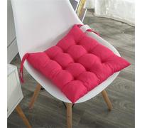 Lot de 2 galettes de chaise carrées super douces avec attaches - 40 x 40 cm - Pour intérieur et extérieur - Pour cuisine, jardin, terrasse (rose rouge)