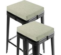 Lot de 2 Galettes de Chaise Carrés Antidérapants - Coussins de Chaise for Tabourets de Bar avec Attaches et Housse Lavable(4,35x5cm/14x2in)