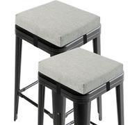 Lot de 2 Galettes de Chaise Carrés Antidérapants - Coussins de Chaise for Tabourets de Bar avec Attaches et Housse Lavable(3,40x15cm/16x6in)