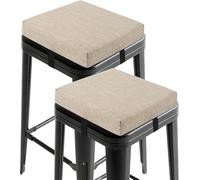 Lot de 2 Galettes de Chaise Carrés Antidérapants - Coussins de Chaise for Tabourets de Bar avec Attaches et Housse Lavable(2,40x8cm/16x3in)