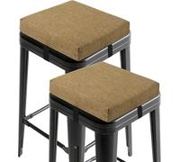 Lot de 2 Galettes de Chaise Carrés Antidérapants - Coussins de Chaise for Tabourets de Bar avec Attaches et Housse Lavable(7,45x3cm/18x1in)