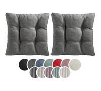 Lot de 2 galettes de chaise sleepling 38x38cm intérieur & extérieur Tissu doux OEKO-TEX Fabriqué UE Lavable 30°C Gris clair