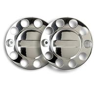 Lot de 2 Galettes de Roue de camions Pleines en Acier Inoxydable Poli Haute Brillance et universels