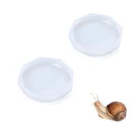 Lot de 2 gamelles à eau pour escargots géants africains, isopodes d'escargots pour animaux domestiques, bol d'eau en silicone sans danger pour escargots et escargots