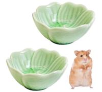 Lot de 2 gamelles à nourriture pour hamster, motif narcisse, petit bol pour cochon d'Inde, hérisson, lapin, bol d'alimentation stable sans basculement avec nettoyage facile, bol de nourriture pour