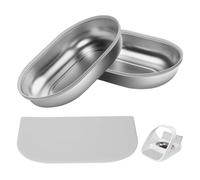 Lot de 2 gamelles automatiques en acier inoxydable avec anneau d'étanchéité pour garder les aliments frais et réduire les odeurs