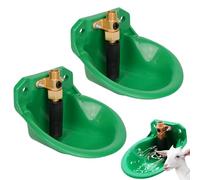 Lot de 2 gamelles d'eau automatiques avec valve en cuivre, abreuvoir pour animaux, chèvre, design durable, anti-déversement, activation tactile, abreuvoir pour chèvre, mouton, chien, bétail et cheval