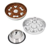 Lot de 2 gamelles en acier inoxydable pour chien de petite et moyenne taille