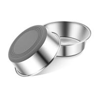 Lot de 2 gamelles en acier inoxydable Pour nourriture et eau Fond en silicone antidérapant Tailles adaptées pour petits, moyens et grands chiens (1800 ml)