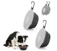 Lot de 2 Gamelles Pliables en Silicone pour Chien Chat, Bols de Voyage 350 ml avec Couvercles pour Pâques et Carnaval, Gamelles Portables avec Mousquetons pour Randonnée, Camping et Sorties Festives