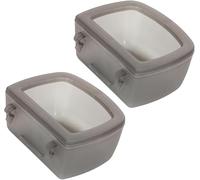 Lot de 2 gamelles pour chien pour cages métalliques ou caisses anti-déversement - Multifonction - Gamelle d'eau pour petits chiens (gris)