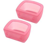 Lot de 2 gamelles pour chien pour cages métalliques ou caisses anti-déversement - Multifonction - Gamelle d'eau pour petits chiens (rose)