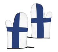 Lot de 2 gants à micro-ondes résistants à la chaleur Motif drapeau finlandais