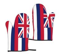 Lot de 2 gants à micro-ondes universels résistants à la chaleur Motif drapeau hawaïen