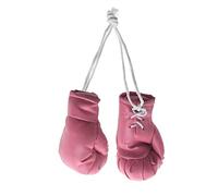Lot de 2 gants de boxe miniatures en cuir noir/bleu/pendentif