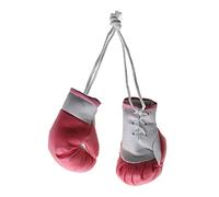 Lot de 2 gants de boxe miniatures en cuir noir/bleu/pendentif