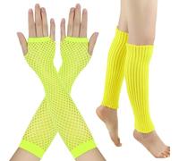 Lot de 2 gants de conduite et de pêche en filet + chaussette de mollet, gants de protection solaire pour femme, gants élastiques anti-UV pour femmes, mitaines courtes, longues et élastiques