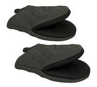 Lot de 2 Gants de Cuisine Antidérapants avec Boucle de Suspension pour, Gants de Résistants à la Chaleur Four à Micro-Ondes et Four, Maniques Cuisine avec Poignée en Silicone Antidérapante (Gris)