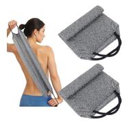 Lot de 2 gants de douche exfoliants pour le corps, le dos pour la douche, gants de toilette exfoliants en nylon pour le dos, sangle de traction extensible, serviette de nettoyage pour le dos pour