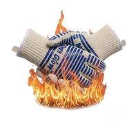 Lot de 2 gants de four certifiés EN407 - 500 °C - Résistants à la chaleur - Antidérapants - En silicone - Pour la manipulation de surfaces chaudes, la cuisson et les grillades de cheminée