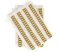 Lot de 2 gants de toilette 100% coton 16x21cm SANTORINI rayures jaune