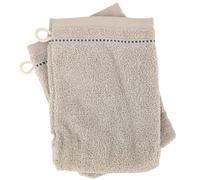 Lot de 2 gants de toilette 16x21 cm 100% coton 500 g/m² CHARM Ivoire