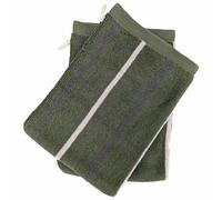 Lot de 2 gants de toilette 16x21 cm BOLD à rayures vert Kaki