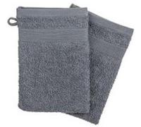 Lot de 2 gants de toilette en coton - 15 x 21 cm - Gris Gris, Gris G