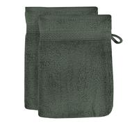 Soleil d'ocre, Lagune Lot de 2 Gants de Toilette, Coton, Vert, 16x21 cm