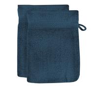 Lot De 2 Gants De Toilette En Coton 500 Gr/M2 Lagune Bleu Canard, Par Soleil D'ocre