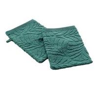 Douceur d'Intérieur Gants de toilette Madeira 15 x 21 cm Lot de 2 Émeraude éponge unie