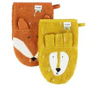 Lot de 2 gants de toilette Mr. Lion et Mr. Fox