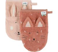 Lot de 2 gants de toilette Mrs. Cat et Mrs. Rabbit