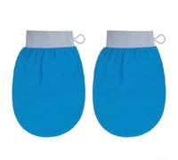 Lot de 2 gants exfoliants doux pour une expérience rafraîchissante à la maison et au spa (bleu)