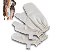 Lot de 2 gants exfoliants et lymphatiques Garshana en soie brute, gants de brossage ayurvédiques à sec pour peaux sensibles, bracelets élastiques, gants exfoliants doux pour le corps (2 pièces)