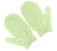 Lot de 2 gants exfoliants pour le bain et le corps, gants de douche en bambou, élimine les poils incarnés et les peaux mortes, pour douche, spa, massage et élimination des cellules mortes (vert clair)