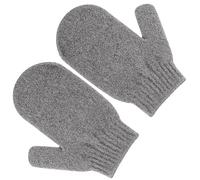 Lot de 2 gants exfoliants pour le bain et le corps, gants de douche en bambou, élimine les poils incarnés et les peaux mortes, pour douche, spa, massage et élimination des cellules mortes (gris)