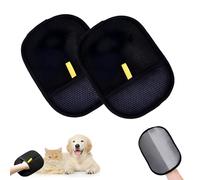 Lot de 2 gants magnétiques en fourrure - Pour chat et chien - Réutilisables - Pour pelage lisse et sain - Pour vêtements, canapés - Jaune