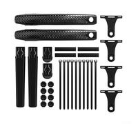 Lot de 2 garde-boue avant et arrière pour roues avant et arrière en nylon PC - Ajustement réglable pour VTT et vélos de route - Noir