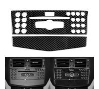 Lot de 2 garnitures de cache CD en fibre de carbone pour console centrale, panneau de décoration intérieure, résistance aux hautes températures, pour Mercedes-Benz W204 2007-2010