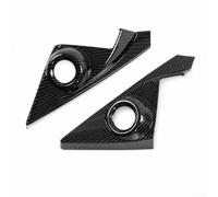 Lot de 2 garnitures de haut-parleur en forme de A en fibre de carbone pour Honda Civic 10e génération 2016-2021, décoration en ABS pour porte intérieure et fenêtre, finition noire