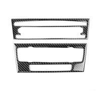 Lot de 2 garnitures de panneau de commande CA en fibre de carbone pour BMW Série 3 E90 E92 E93 2005-2012 - Autocollant décoratif noir pour intérieur - pour une installation facile avec du ruban