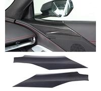 Lot de 2 garnitures de panneau inférieur de porte intérieure en fibre de carbone véritable compatible avec Chevrolet Corvette C8 2020-2023 - Garniture intérieure pour accoudoir de porte intérieure - Noir
