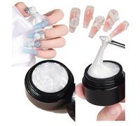 Lot de 2 gels de construction solides pour ongles, gel sculptant 3D pour nail art, gel dur non collant blanc nacré pour sculpter des motifs, décoration des ongles, manucure à faire soi-même à la