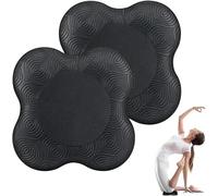 Lot de 2 genouillères de yoga, antidérapantes, résistantes à l'usure, protection des genoux, des mains, des poignets et des coudes (noir)