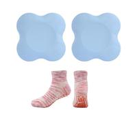 Lot de 2 Genouillères de Yoga Avec Chaussettes, Tapis Antidérapant, Protège-Genoux Épais, Tapis Indépendant, Bleu