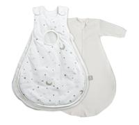 Lot de 2 gigoteuses avec et sans manches safe asleep® air plus blanc / motif étoiles 6/9M