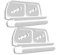 Lot de 2 glissières de porte de rechange pour abris de jardin en métal - Compatibles avec Yardmaster, Treco, More - Robustes - Rails coulissants lisses - Fabriqué au Royaume-Uni - Glissières blanches