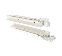 Lot de 2 glissières de tiroir en acier blanc crème, extension partielle, mécanisme à rouleau lisse jusqu'à 25 kg pour montage en surface pour armoires de rangement 25,4 cm, 30,5 cm, 35,6 cm (35,6 cm)